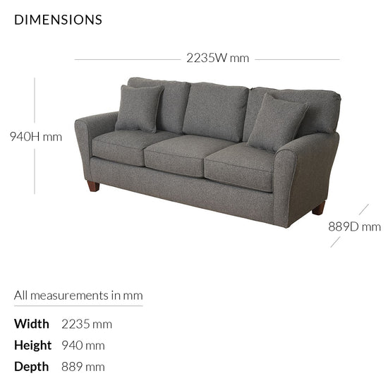 Dynasty Charcoal 3 Seater Sofa Afterpay Zip Pay 1825 Interiors
