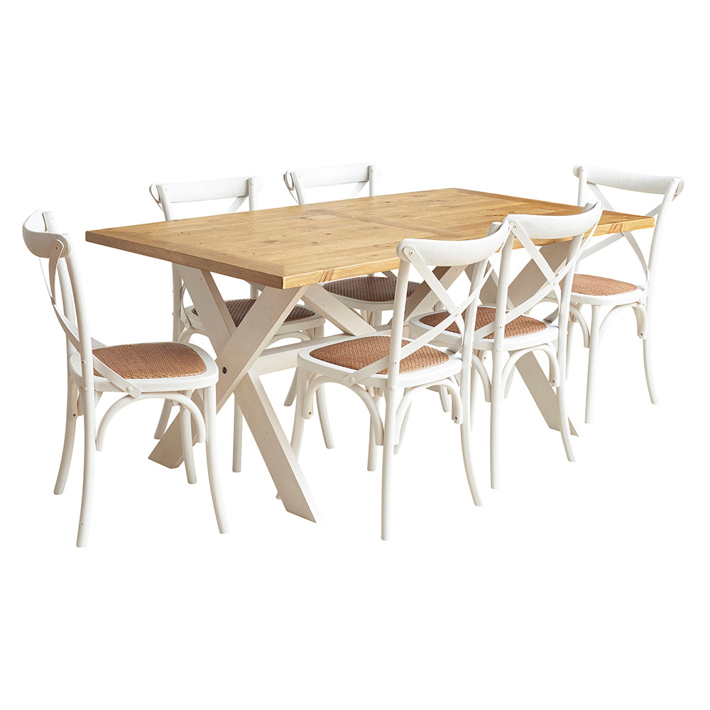 Byron 1800 Dining Package with French Cross Chairs Afterpay