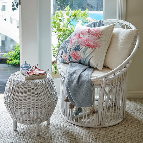 Mauritius White Rattan Chair 1825 Interiors